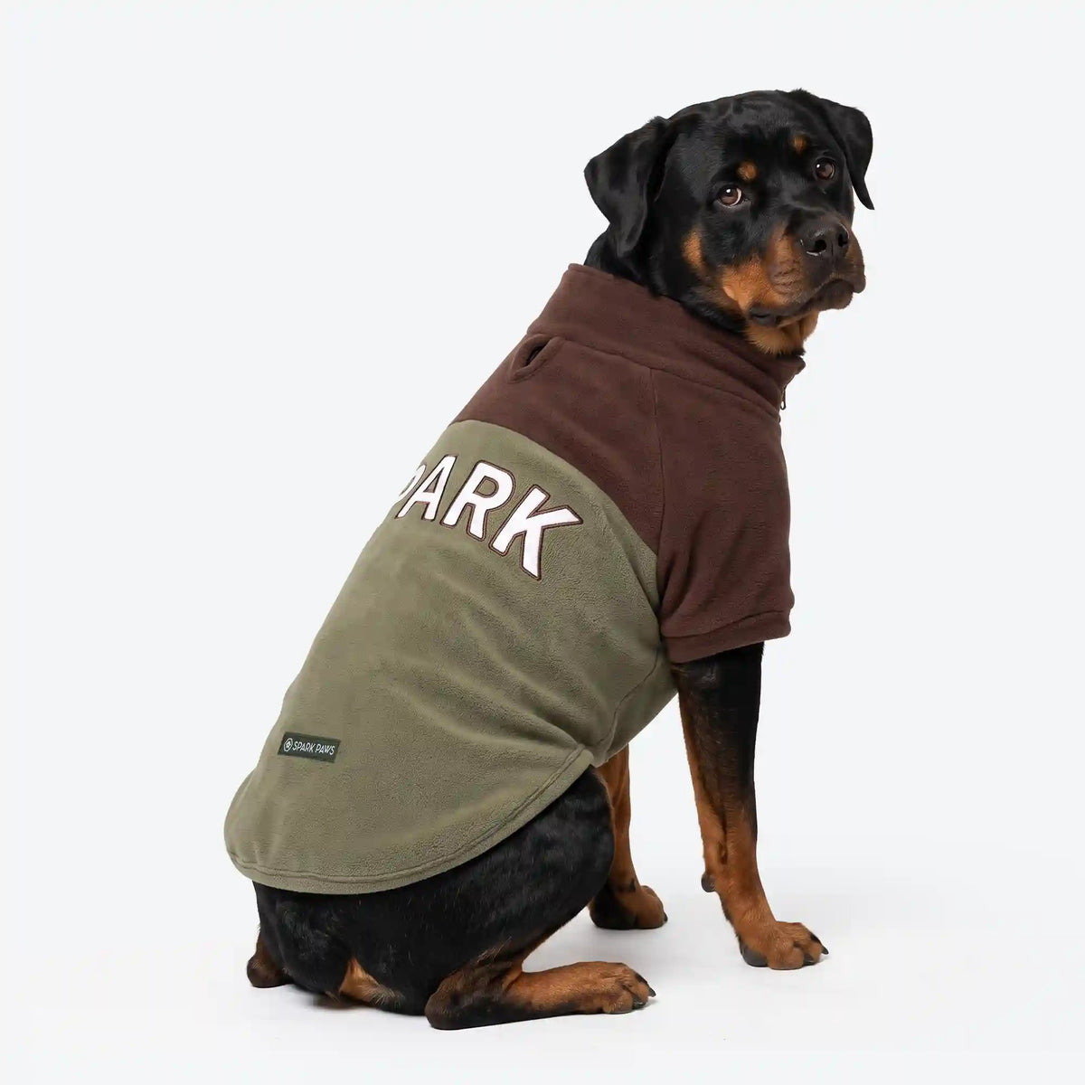 Plush Fleece Dog Sweater - Brown Olive