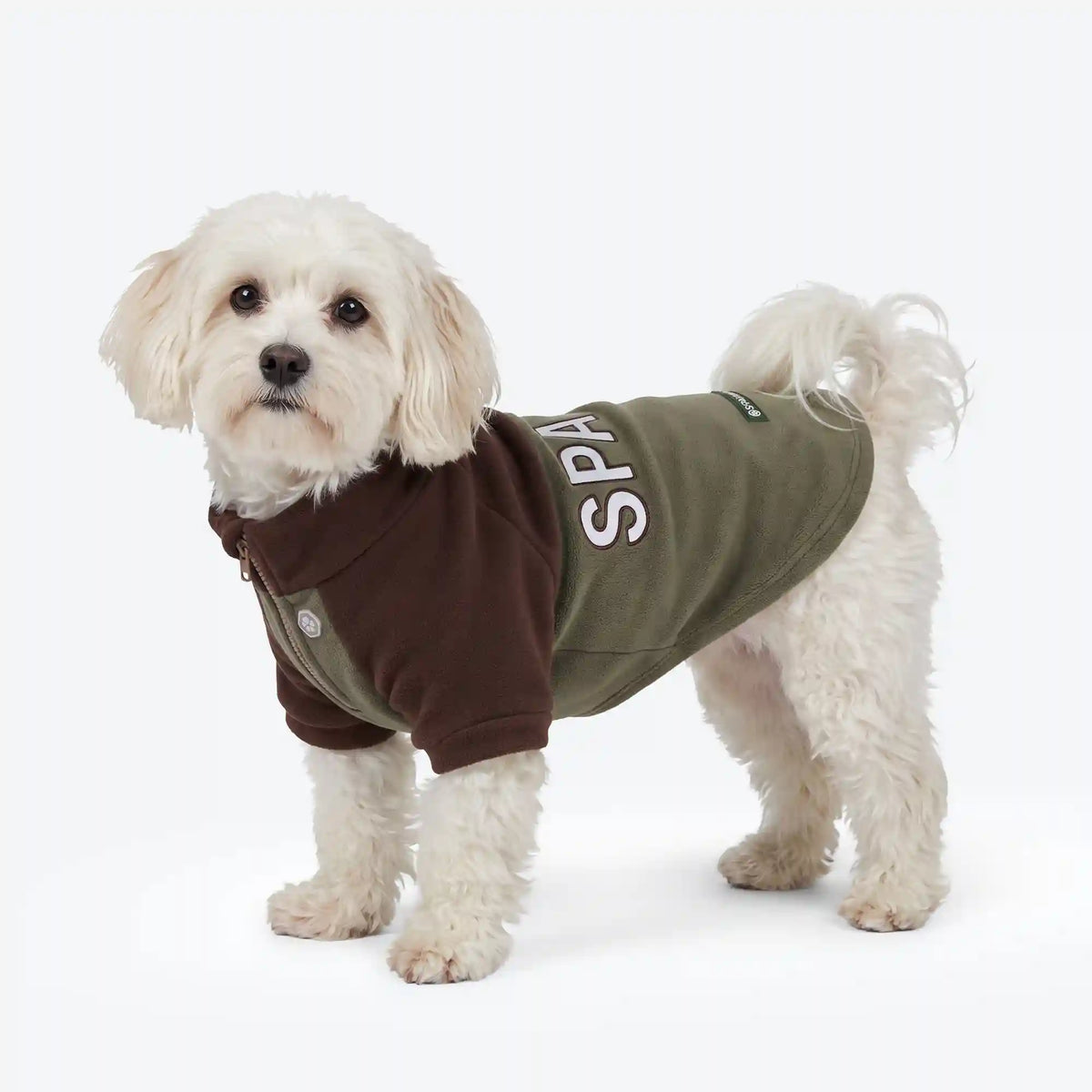 Plush Fleece Dog Sweater - Brown Olive