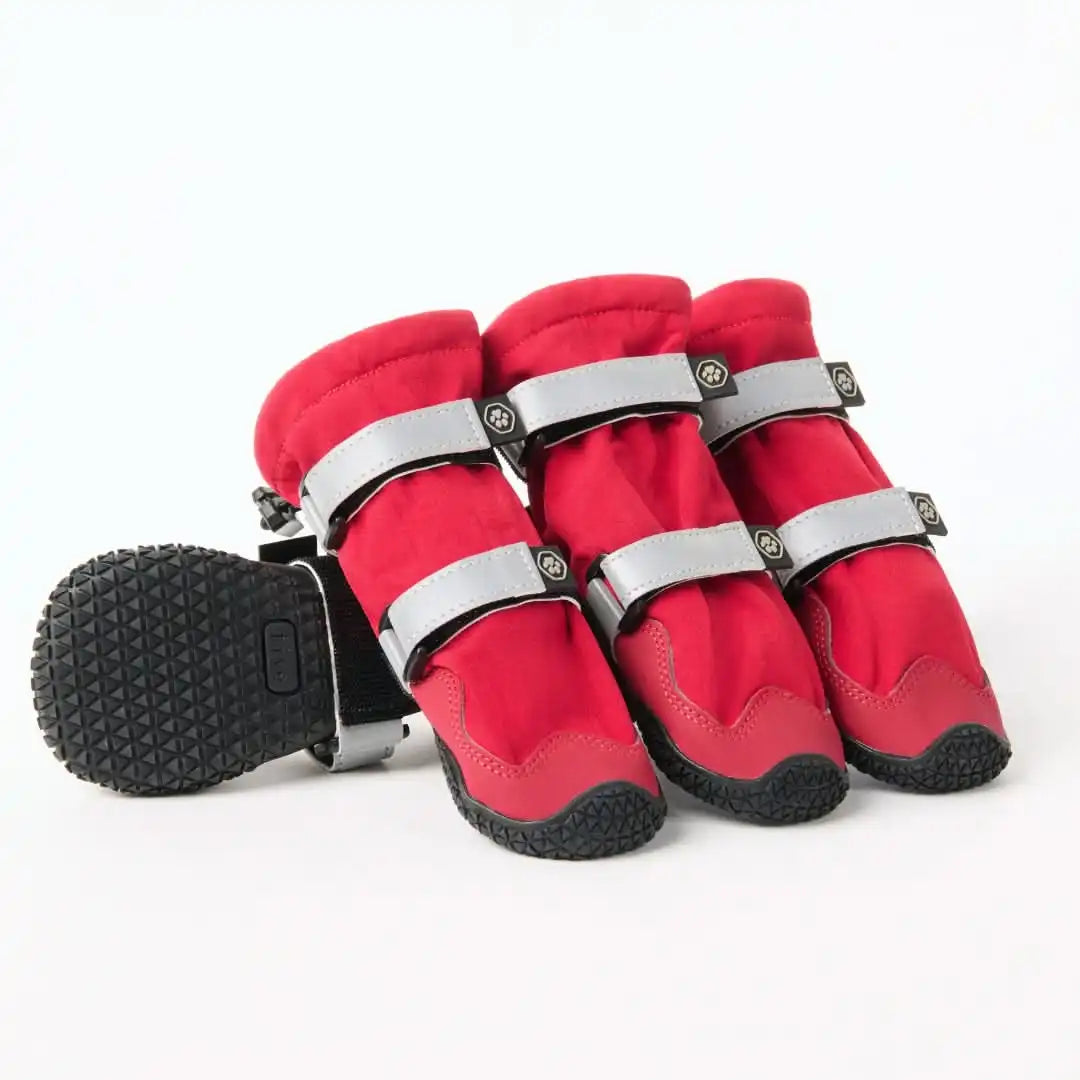 Flex Shell Waterproof Dog Boots - Red